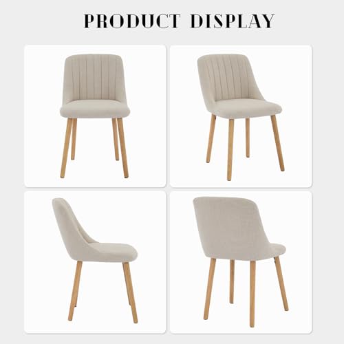 Garvee Dining Chairs Set of 2 - Modern Upholstered Kitchen Chairs with Ergonomic Backrest, 300Lbs Capacity & Oak Wood Legs for Dining Room, Home, Restaurant