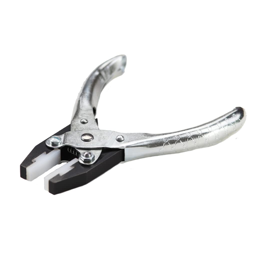 Maun 4874-140 Soft Plastic Jaws Flat Nose Parallel Plier 140 mm | Soft Elastomer Jaws Prevent Damage | Parallel Jaws for Even Grip | for Fine Craft Work