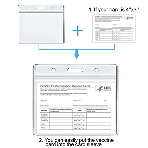 Vaccination Card Holder,CDC Vaccination Card Protector,4 X 3 Inches Record Vaccine Cards Holder, Clear Vinyl Plastic Sleeve immunization Card with Waterproof Type Resealable Zip (5)