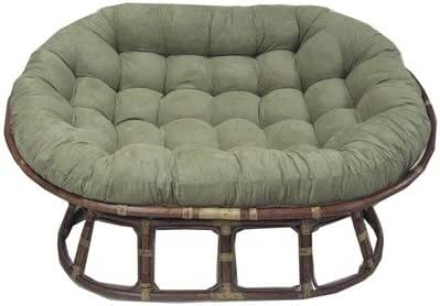 Amazon.com: Rattan Double Papasan Chair with Micro Suede Cushion Fabric: Chocolate: Kitchen & Dining
