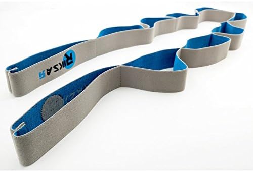 Riksar Yoga Fitness Strap Elastic 10 loops stretching + pdf Ebook with Exercises