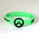 PS4 Game Overwatch Logo Luminated Silicone Wristbands Rubber Bracelet Glow in the Dark (Green)