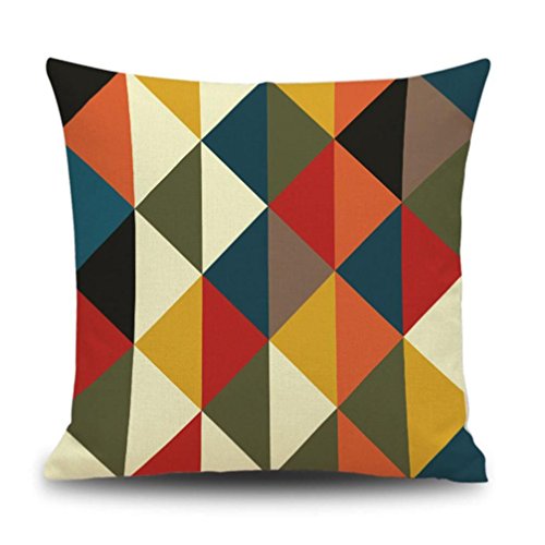 image for Flax Throw Pillow Case,Woaills Geometry Painting Square 18