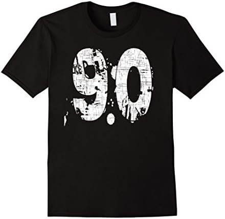Mens Number Ninety T-Shirt printed front &amp; back in super grunge XL Black