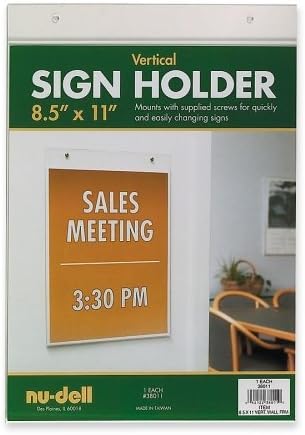 Wholesale CASE of 20 - NuDell Acrylic Sign Holders-Wall Sign Holder, Vertical, 8-1/2"x11", Clear