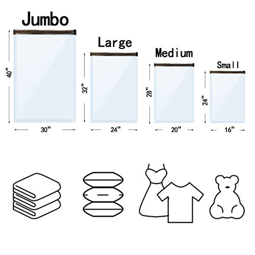 GONGSHI-Vacuum-Storage-Bags-12-Pack-3-x-Jumbo-Large-Medium-Small-Space-Saver-for-Clothes-Blankets-Duvets-Pillows-Comforters-Travel-Hand-Pump-Include