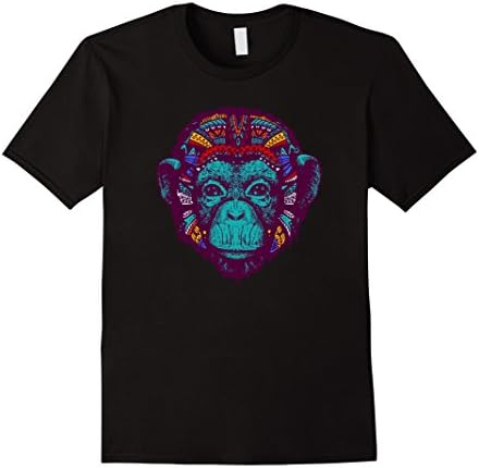 Mens Bonobo Psychedelic TShirt - Quirky Shaman Rave Vibe Tee Medium Black