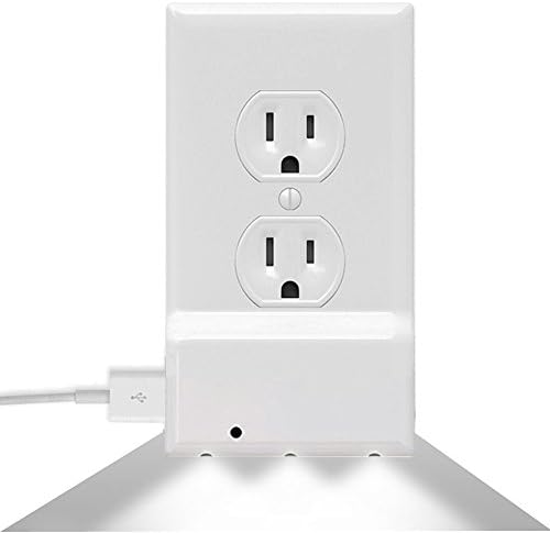 YHXK USB Charger Wall Power Outlet Plate Cover with Lighted Sensor Guidelight- Wireless LED Night Lights Guiding Lighting for Baby Kids Adults -Auto Turns On/Off