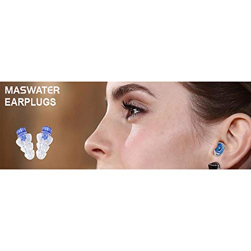 'MASWATER Ear Plugs Noise Reduction - 3 in 1 High Fidelity Earplugs for Sleeping,by Plane, Swimming, Concert Silicone Material (3 in 1)