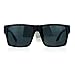 KUSH Sunglasses Square Retangular Matte Black Frame Super Dark Black Lens