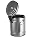 AMG and Enchante Accessories, Round Waste Bin, 5L Garbage Trash Can with Step Foot Pedal, WB07V GAL, Galvanized Steel