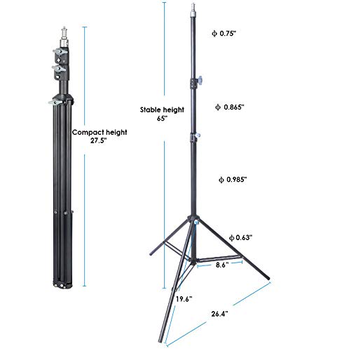 Universal 7 Foot Tripod Aluminum Compact Photography Light Stand with 1/4\