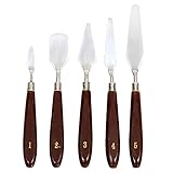 Teenitor 3D Print Removal Tools with Sturdy Wooden Handle, Tool Kit for 3D Printer Spatula Palette Knife Painting Enhanced Version Pack of 5