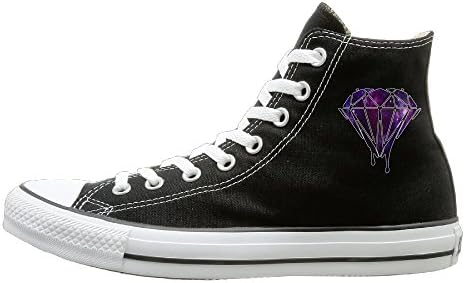 Shenigon Galaxy Diamond Canvas Shoes High Top Sport Black Sneakers Unisex Style 36