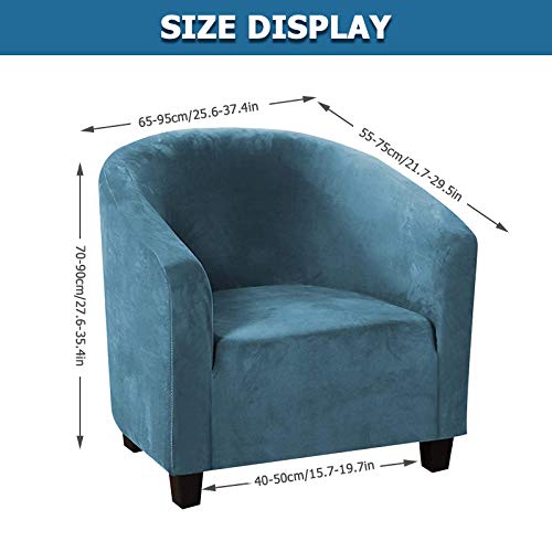 TOPCHANCES Tub Club Stuhlbezüge, halbrund, Sesselbezug, Sofabezug, Stretch-Samtstoff, weich, waschbar, Möbelschutz für… – Bild 4