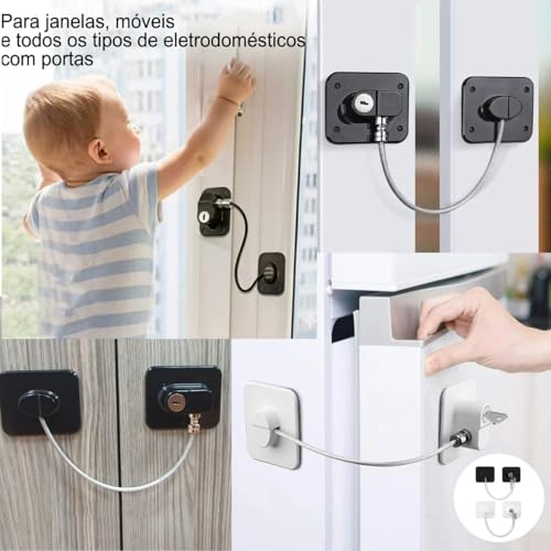 2 Unid Cadeados Trava Tranca De Segurança De Porta e Janela Fecho trico gaveta