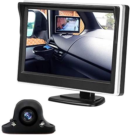 Obest 5インチlcdモニター サイドカメラとバックカメラセット両方も適用 穴開けなく 至高 明暗センサー暗視機能付き ケーブル一本配線 シガーソケット給電 取り付け超簡単 12v車用 駐車支援システム