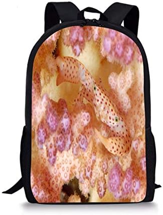 ISFHJbackbagAD Spot Crab Pink Cute Print School Backpack For Boys Girls School Book Bags