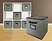 Sodynee Foldable Cloth Storage Cube Basket Bins Organizer Containers Drawers, 6 Pack, Black/Grey