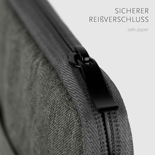 moex TECLAST T45HD Tablet Case with Accessory Compartment, Polyester Fibre, Minimalist Zipper Case, Waterproof, Dark Grey