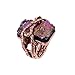 KAYMEN FASHION JEWELLERY Cubic Gem Resin Stone with Crystal Elastic Stacking Rings Antique Gold and Silver Tone 3 Colors (Coffee)