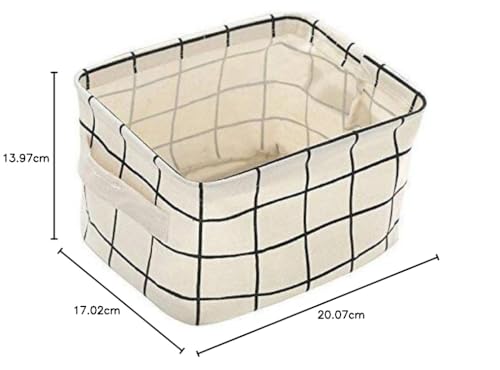 Live2Better Foldable Storage Box Canvas Fabric Baskets For Organizing With Handles, Rectangle Small Storage Box, Cube, Foldable Multipurpose Storage Box (3) 1