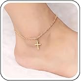 Erimberate Bohemian Cross Ankle Bracelet Gold Crucifix Ankle Chain Bracelet Cross Dangle Beach Anklet Chain Metal Cross Foot Chain Anklet Summer Beach Foot Chain Jewelry for Women Gifts