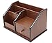 Cherry Brown Office Wooden Desk Organizer with 1 Drawer and Multiple Shelves/Racks for Office Supplies and Desk Accessories - Can be Used on Desktop|Table|Counter in Kitchen or Work Space