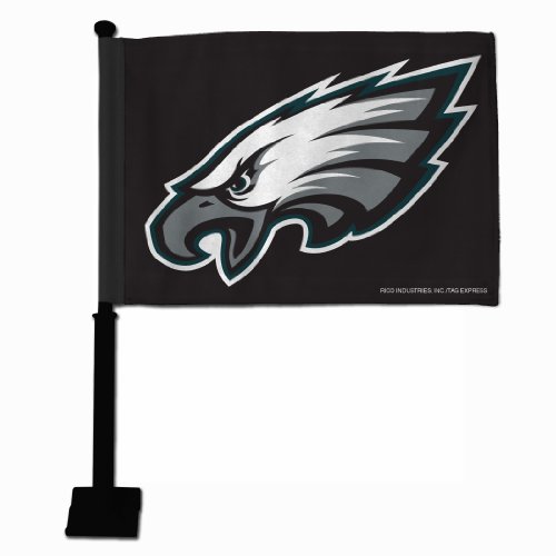 NFL Philadelphia Eagles Car Flag, Black Pole