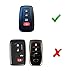 iJDMTOY Chrome Finish Blue TPU Key Fob Protective Case w/Button Cover Compatible with 2017/2018-up Toyota Camry Prius Prime Mirai C-HR, etc w/Push Start Engine Feature