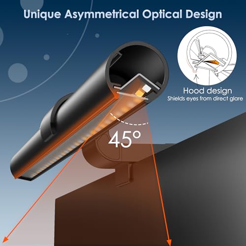 Quntis 51 cm Monitor Light with Backlight and Remote Control for Flat/Curved Screens, 4 Colours Adjustable Temperature and Brightness Monitor Lamp, Monitor Light Bar for PC