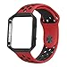 Fitbit Blaze Bands, UMTELE Sport Silicone Replacement Strap with Black Frame for Fitbit Blaze Smart Fitness Watch Black/Red