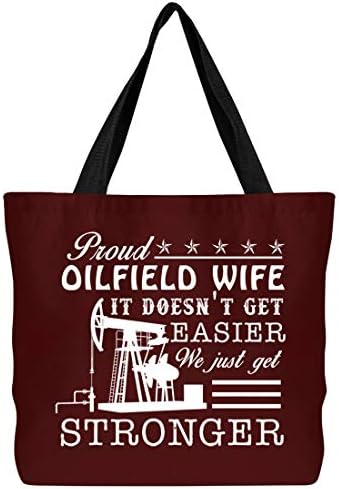 Oilfield Tote Bag - Cool Proud Oilfield Wife Heavy Bag
