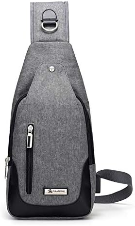 Sling Bag Chest Shoulder Backpack for travelling everyday use for men women with USB charging port Crossbody Business Casual also suitable for cyclists (Grey) - Image 3