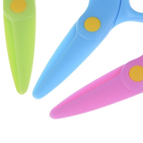 Eshylala 3 PCS Safety Plastic Scissors Set for Kids Classroom Training Construction Paper Crafts - Thumbnail 6