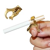 Cigarette Ring Clasp, Metal Cigarette holder Ring Cigarette Cigarette Smokeproof Yellow Finger Cigarette Cigarette Silicone Ring Cigarette Ring (Gold)