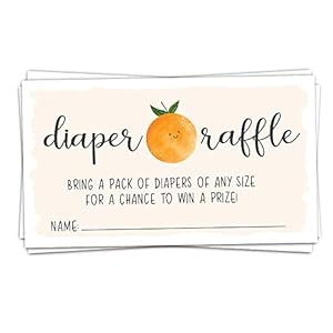 50 Little Cutie Diaper Raffle Tickets for Baby Shower – Invitation Inserts – Gender Neutral