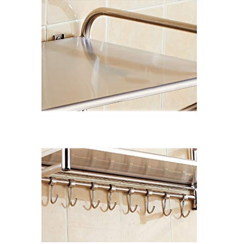 Microwave Kitchen Rack 304 Stainless Steel Oven Bowl Wall Hanging Multi-Function Household Storage MUMUJIN (Size : 53cm)