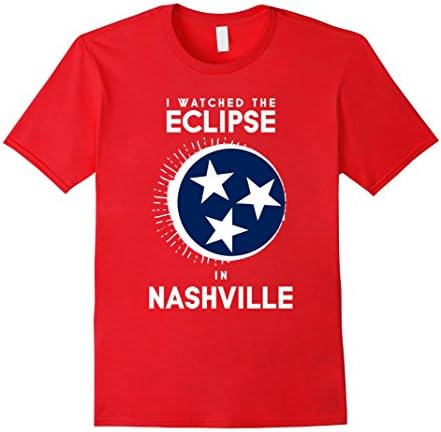 Mens "Watched the Eclipse In Nashville" Total Eclipse T-shirt Large Red