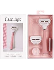 Flamingo Womens 5-blade Razor with Replacement Blade Cartridge - Desert Rose