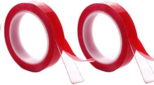 2PCS Super Sticky Double Sided Clear Tape Double Strong Self Adhesive Craft Tape for all sorts of craft,school,office,and household uses,Car/Cell Phone Repair(10M Length x 0.2mm Thk)(20)