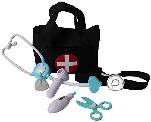 Lil' Doctor / Nurse Medical First Aid 8 Piece Play Set, Black/Blue