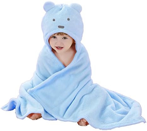 FeelMeStyle Baby Hooded Blanket Animal Fleece Bathrobe for Unisex Baby