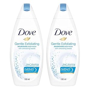 Dove Gentle Exfoliating Nourishing Body Wash, 190 ml (Pack of 2)