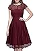 Miusol Women's Retro Floral Lace Cap Sleeve Vintage Swing Bridesmaid Dress