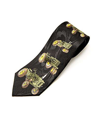 Parquet Mens John Deere Tractor Farm Necktie - Black - One Size Neck Tie