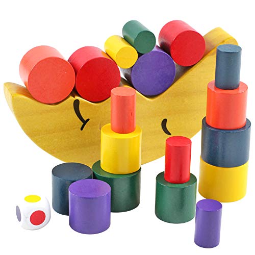 Moon Equilibrium Game Moon Wooden Stacking Blocks Balancing Game - Sorting Toy Balancing Moon - Stacking Wooden Toy for Kids Early Learning Educational