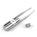 niceEshop(TM) Make Up LED Light Eyelash Eyebrow Hair Removal Tweezer,Silver