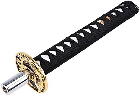CFUSMOTO Universal Car Gear Knob Aluminum Alloy 300mm Shift Knobs Manual Transmission Cool Samurai Sword Shift Knob Shifter Lever Knob (Black+White)
