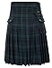 Men's Traditional Scotland Black Tartan Utility Kilt Black Watch L